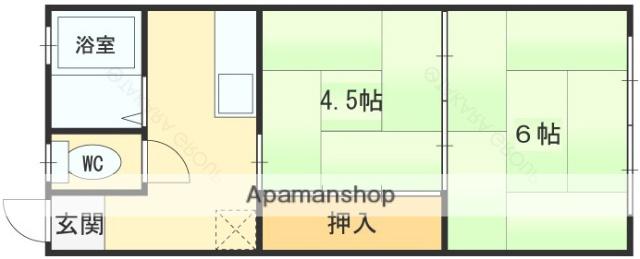 エクセレント老原(2K/2階)の間取り写真