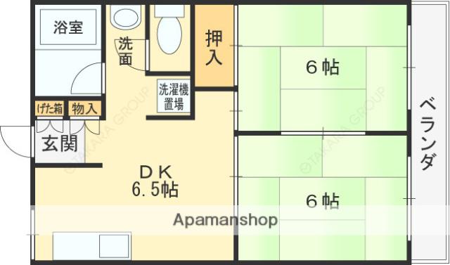 沼卯マンション(2DK/2階)の間取り写真