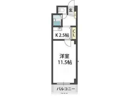 コンフォール長吉(1K/8階)の間取り写真