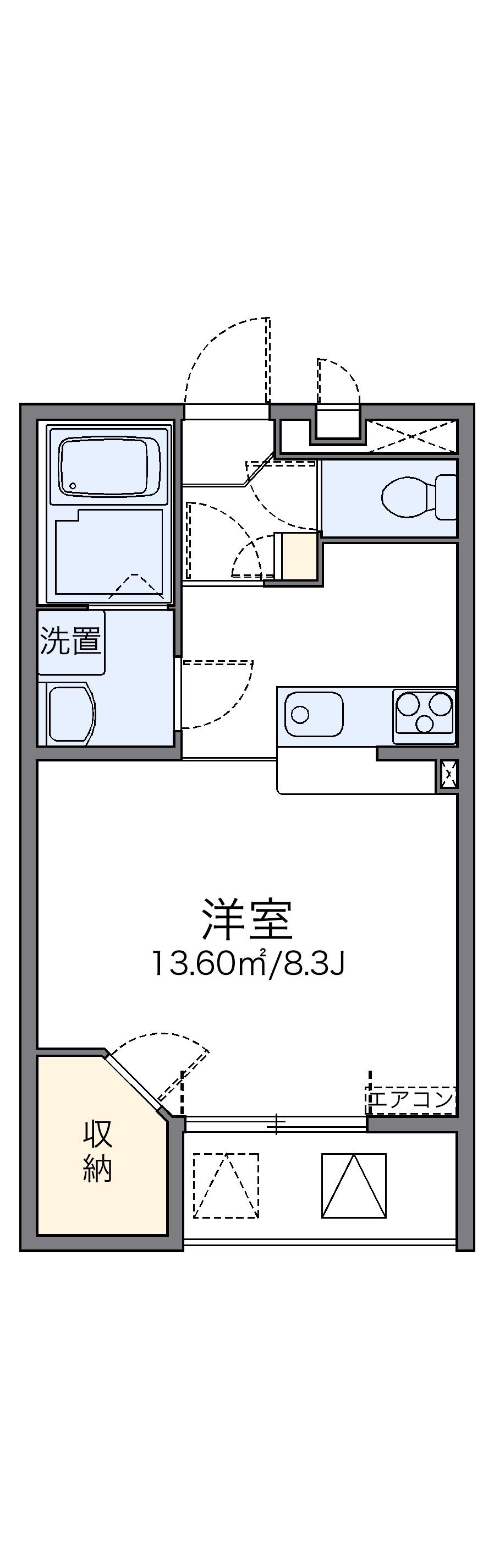 レオネクストさちC(1K/2階)の間取り写真