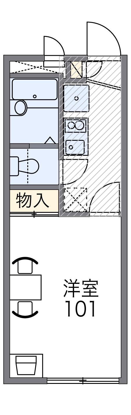 レオパレス神明5(1K/1階)の間取り写真