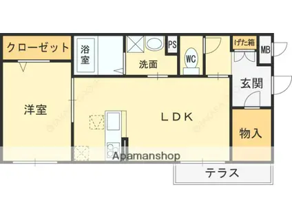 シャーメゾン ボヌール(1LDK/1階)の間取り写真