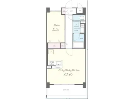 リラスクエア八尾宮町II(1LDK/3階)の間取り写真