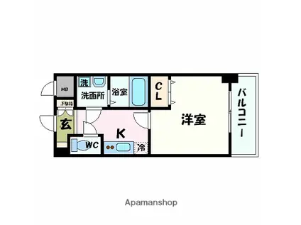 エスリード西宮北口第2(1K/4階)の間取り写真