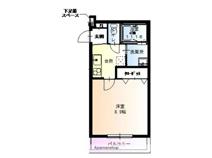 フジパレス出戸Ⅰ番館(1K/1階)の間取り写真