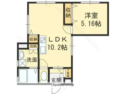 アートコーポ東太子(1LDK/1階)の間取り写真
