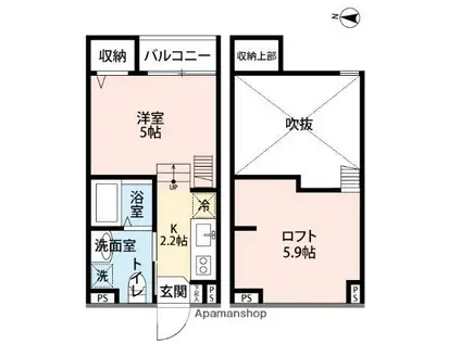 ATURUST(1K/1階)の間取り写真