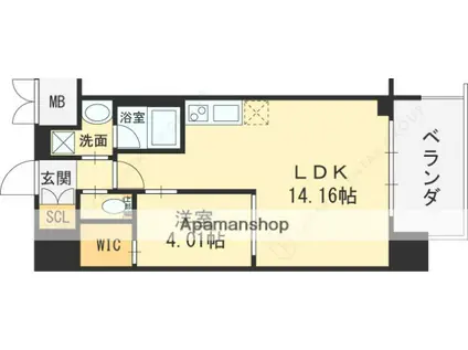 プレジオ永和ASIAN(1LDK/13階)の間取り写真