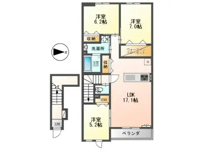 MADISON SEED(3LDK/2階)の間取り写真