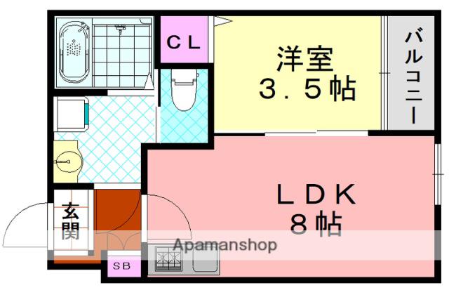 H-MAISON加美正覚寺ⅩⅡ(1LDK/2階)の間取り写真