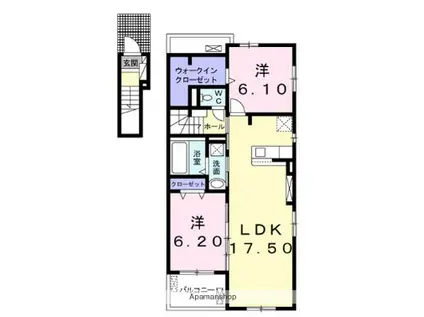 ラリュール(2LDK/2階)の間取り写真