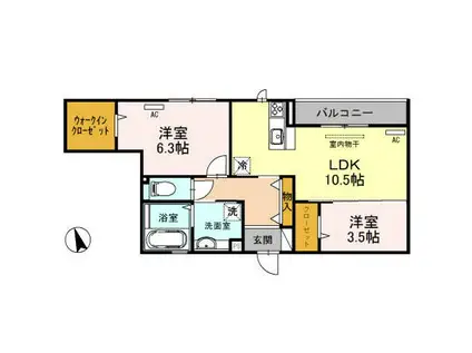 プレシャス(2LDK/3階)の間取り写真