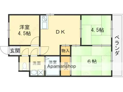 光コーポⅠ(3DK/3階)の間取り写真