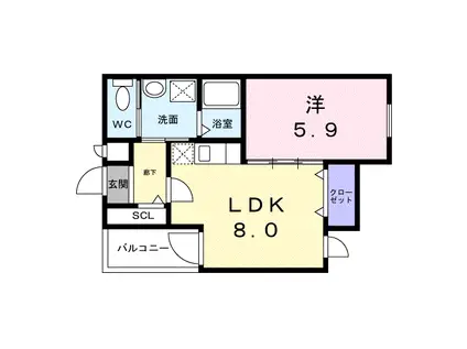 大阪メトロ谷町線 喜連瓜破駅 徒歩10分 3階建 新築(1LDK/2階)の間取り写真