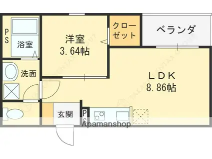 FSTYLE八尾北久宝寺(1LDK/2階)の間取り写真