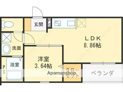 FSTYLE八尾北久宝寺(1LDK/2階)の間取り写真