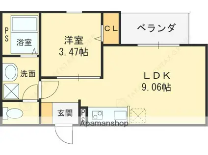 FSTYLE八尾北久宝寺(1LDK/3階)の間取り写真