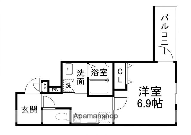 フジパレス喜連西ノース(1K/1階)の間取り写真