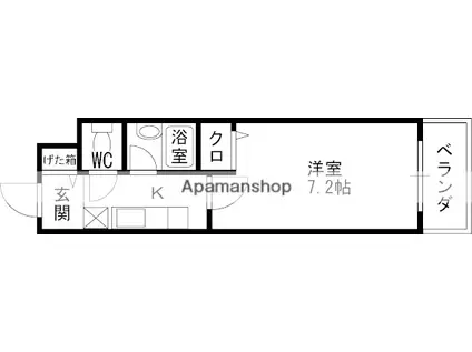 エルハウス(1K/3階)の間取り写真