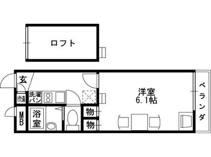 レオパレスIMAGO(1K/1階)の間取り写真