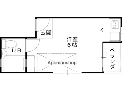 サンシティー(ワンルーム/1階)の間取り写真