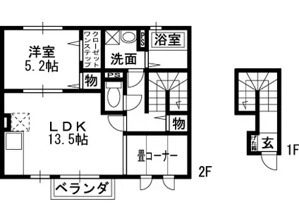 シャルマンカルチェ(1LDK/2階)の間取り写真