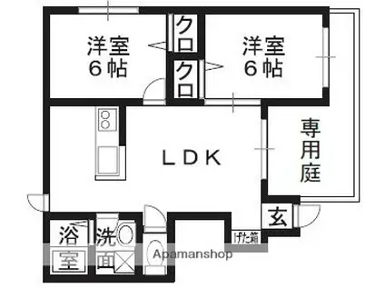 サンパティオ(2LDK/1階)の間取り写真