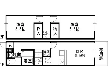 レオパレスヴィヴァーチェ青山(2DK/1階)の間取り写真