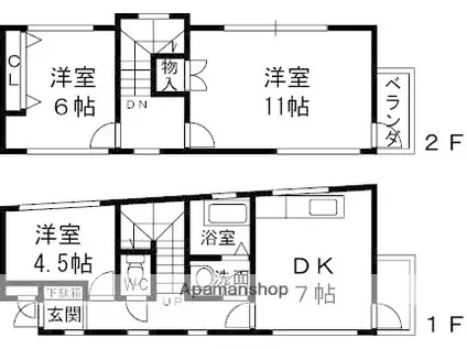 サンロイヤル神垣(3DK/2階)の間取り写真