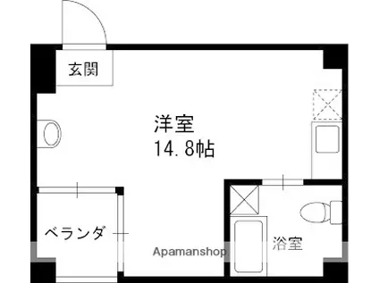 OAZO芦屋上宮川町(ワンルーム/4階)の間取り写真