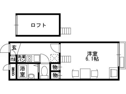 レオパレスエクセラ(1K/2階)の間取り写真