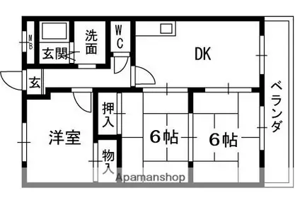 プルミエール大西(3DK/4階)の間取り写真