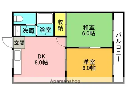 シャト-レジデント池田(2DK/3階)の間取り写真