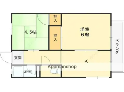 メゾンフェリス1(2K/2階)の間取り写真