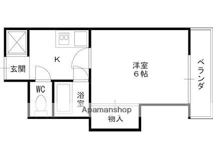 リバーイーストクレムリン(1K/4階)の間取り写真