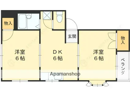 コーポラス門真(2DK/4階)の間取り写真