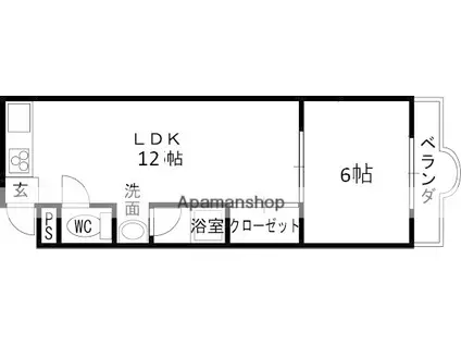 コンフォート大利(1LDK/1階)の間取り写真