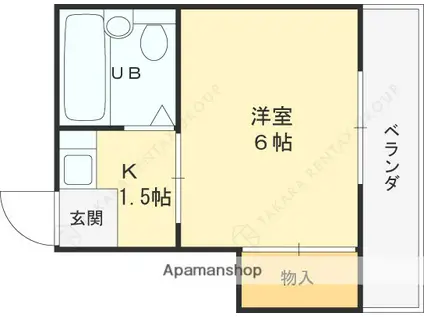 サンシャイン萱島(1K/3階)の間取り写真