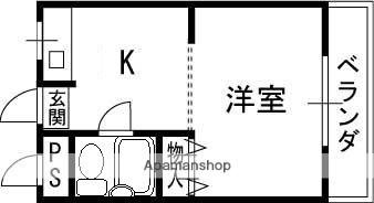 御殿山壱番館(1K/2階)の間取り写真