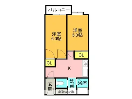 ウエストプラザ(2K/1階)の間取り写真