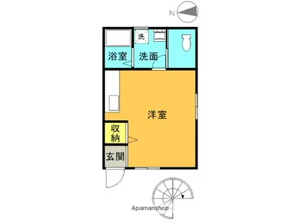 BMハイツ(ワンルーム/2階)の間取り写真