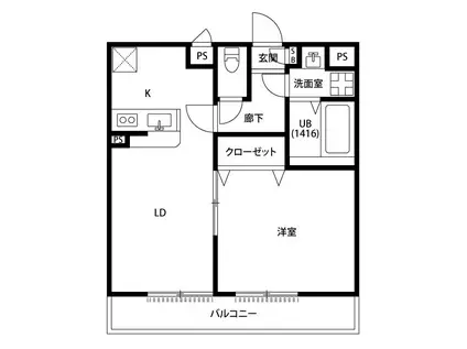 アムール植村(1LDK/2階)の間取り写真