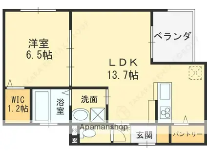 クレシア(1LDK/1階)の間取り写真