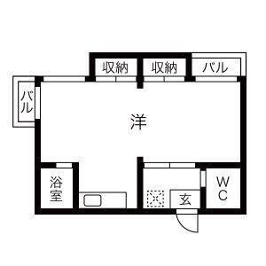OMレジデンス萱島(1DK/2階)の間取り写真