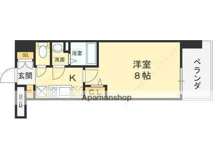 LUXENA KADOMA(1K/3階)の間取り写真