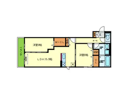 プレジール(2LDK/2階)の間取り写真