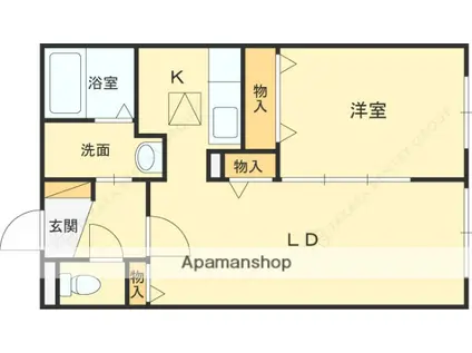 シャーメゾンひえ島(1LDK/2階)の間取り写真