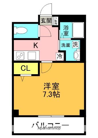 ラフォーレ香里西(1K/2階)の間取り写真