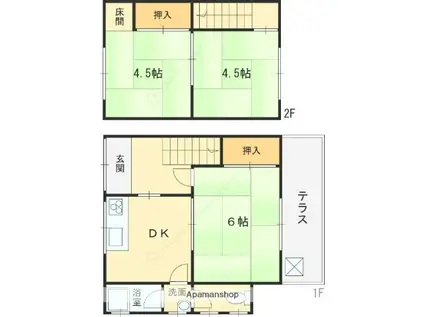 東五百住町２丁目テラス西(3K)の間取り写真