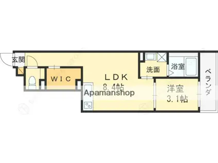 S-MOVE大阪鶴見(1LDK/3階)の間取り写真